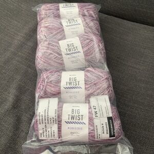 Lot of 5 Big Twist Yarn  Color Purple Emperor Butterfly
